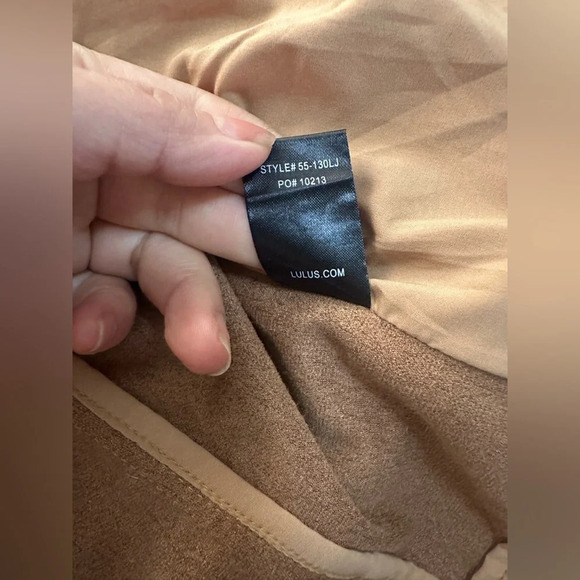 Lulu's Brown faux suede with Asymmetrical Zipper jacket size XL new with tag - Picture 10 of 12